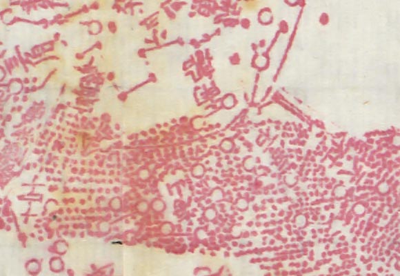 18th Century Chinese Astronomic Map, image irregularity detail, image 05