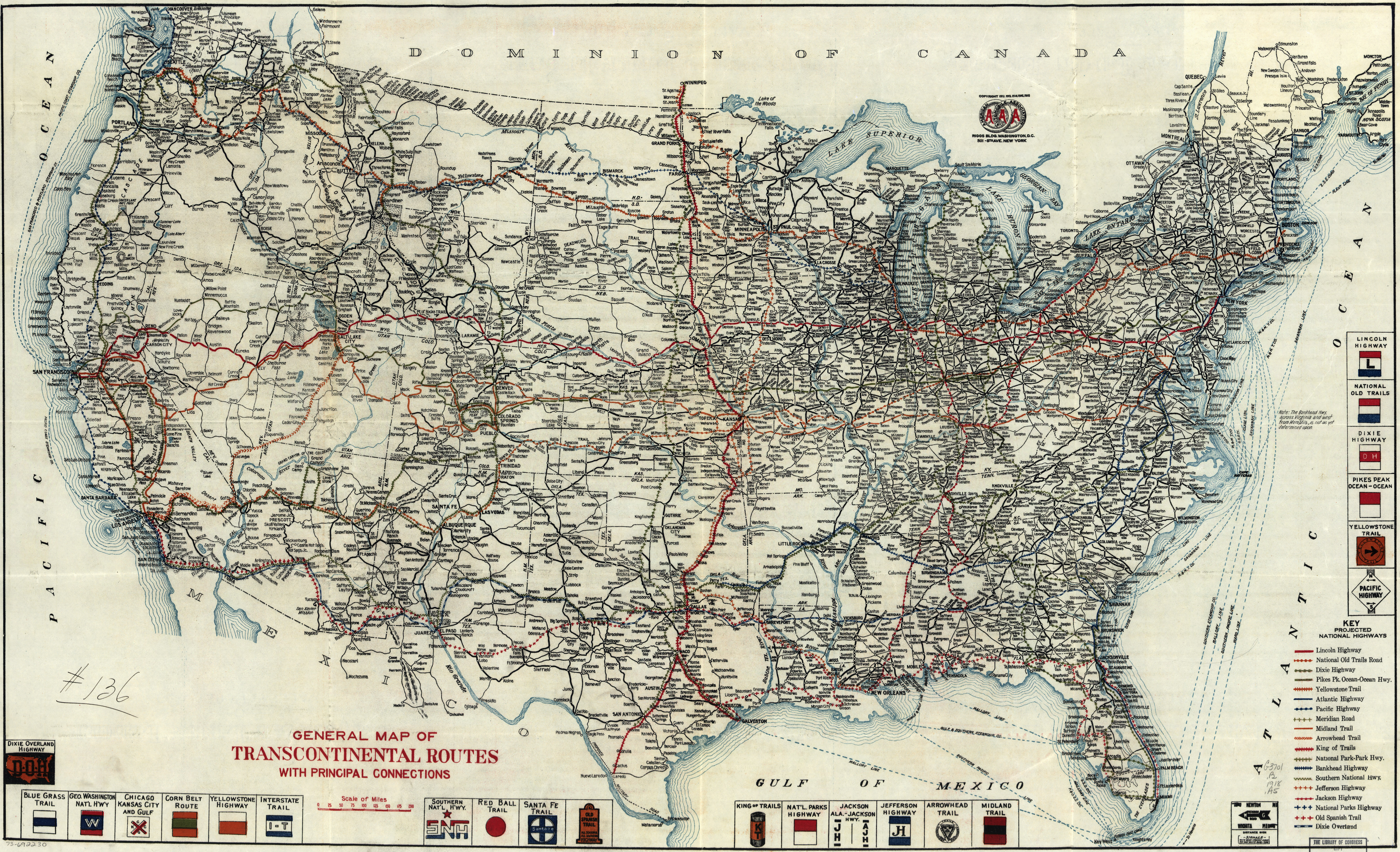 Dwnld Full Size . Aaa Map Of Transcontinental Routes () dwnld full size . aaa map of transcontinental routes ()
