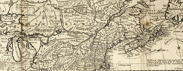 A map of the British and French settlements in North America wide thumbnail image A map of the British and French settlements in North America wide thumbnail image