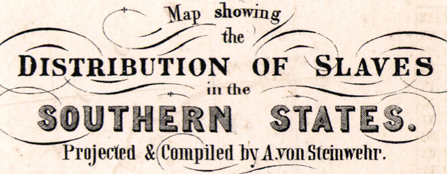 Map showing the distribution of slaves in the Southern States wide thumbnail image Map showing the distribution of slaves in the Southern States wide thumbnail image