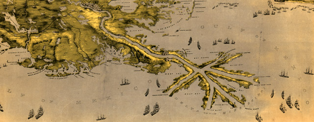Birds eye view of Louisiana, Mississippi, Alabama and part of Florida Drawn from nature and lith. by John Bachmann wide thumbnail image Birds eye view of Louisiana, Mississippi, Alabama and part of Florida Drawn from nature and lith. by John Bachmann wide thumbnail image