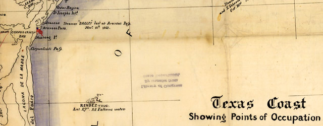 Texas Coast showing points of occupation of expedition under Maj. Gen. N.P. Banks wide thumbnail image Texas Coast showing points of occupation of expedition under Maj. Gen. N.P. Banks wide thumbnail image