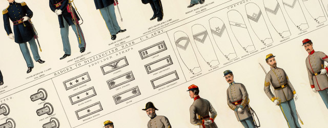 Civil War Uniforms, officers and enlisted men wide thumbnail image Civil War Uniforms, officers and enlisted men wide thumbnail image
