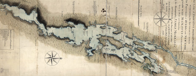 Collins' map of Lake Champlain (1765) wide thumbnail image Collins' map of Lake Champlain (1765) wide thumbnail image