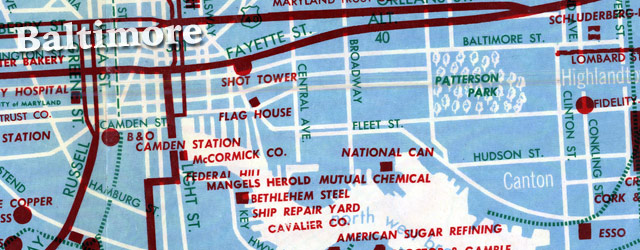 Convention Bureau map of Baltimore (1957) wide thumbnail image Convention Bureau map of Baltimore (1957) wide thumbnail image