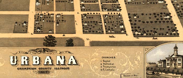 Birdseye view of Urbana, Ill. thumbnail image Birdseye view of Urbana, Ill. image
