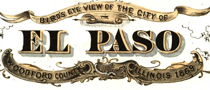 Birdseye view of the city of El Paso, Ill. thumbnail image Birdseye view of the city of El Paso, Ill. image