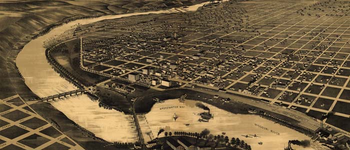 Perspective Map of Great Falls, Montana thumbnail image Perspective Map of Great Falls, Montana image
