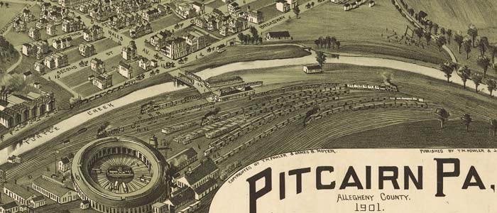 Birdseye view of Pitcairn, Pennsylvania thumbnail image Birdseye view of Pitcairn, Pennsylvania image