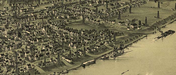 Birdseye view of Sistersville, West Virginia thumbnail image Birdseye view of Sistersville, West Virginia image