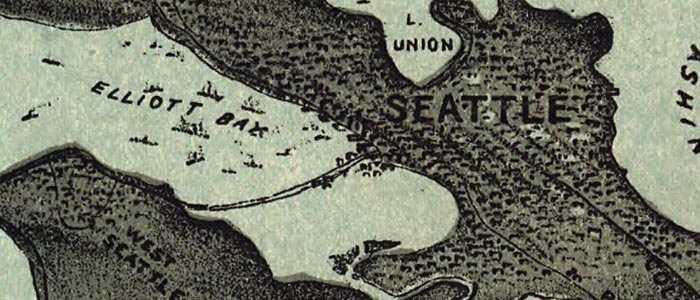 Puget Sound and Seattle Birdseye view thumbnail image Puget Sound and Seattle Birdseye view image