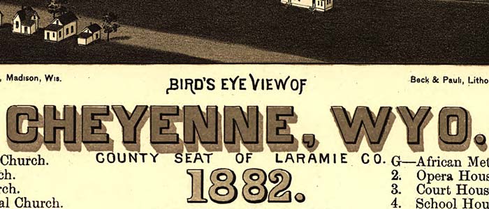 Birdseye view of Cheyenne, Wyoming thumbnail image Birdseye view of Cheyenne, Wyoming image