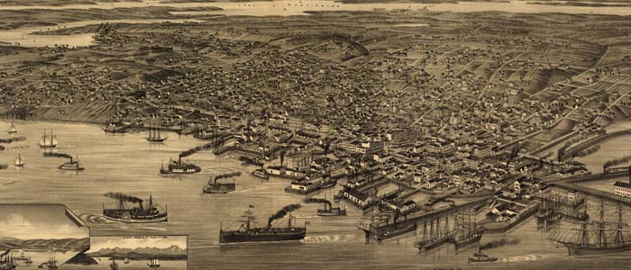 Birdseye view of Seattle – 1884 thumbnail image Birdseye view of Seattle – 1884 image
