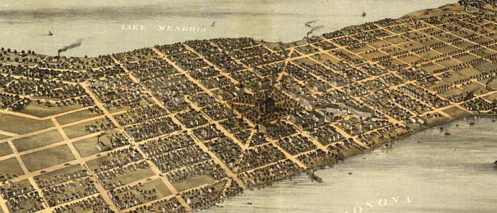 Birdseye view of Madison, Wisconsin thumbnail image Birdseye view of Madison, Wisconsin image