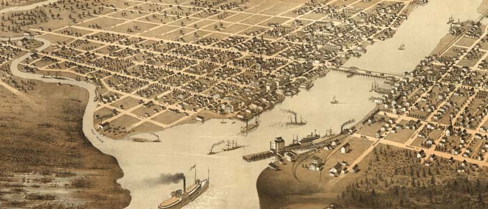 Birdseye view of Green Bay, Wisconsin thumbnail image Birdseye view of Green Bay, Wisconsin image