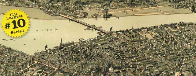 Birdseye map of Boston by Walter in 1899 wide thumbnail image Birdseye map of Boston by Walter in 1899 wide thumbnail image